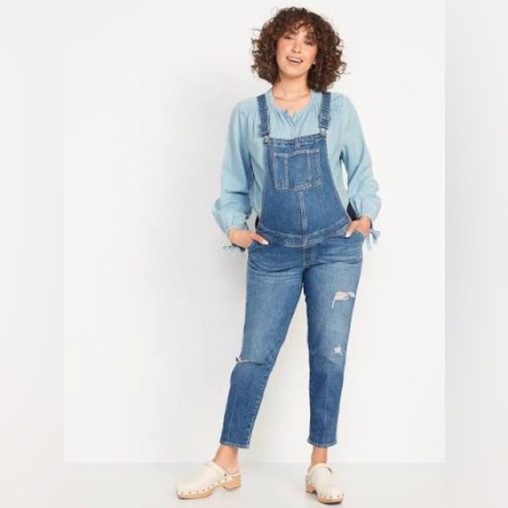 Old Navy Blue Denim Maternity Overalls - Picture 7 of 7